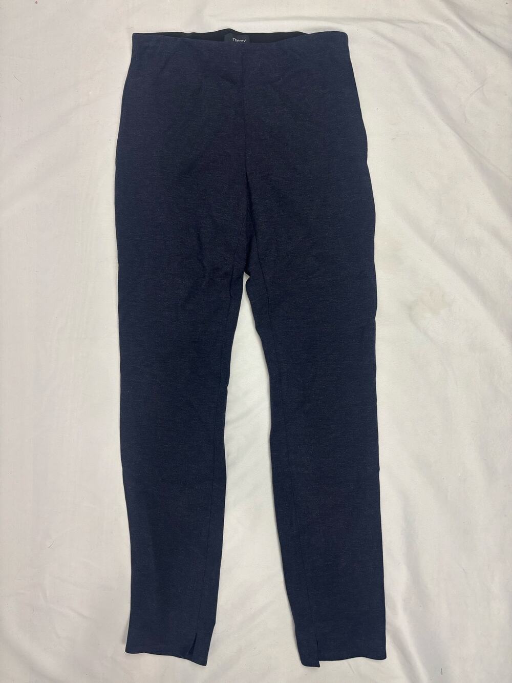 NWT Theory Navy Melange Double Knit Jersey Skinny Legging K Pants Size S $245